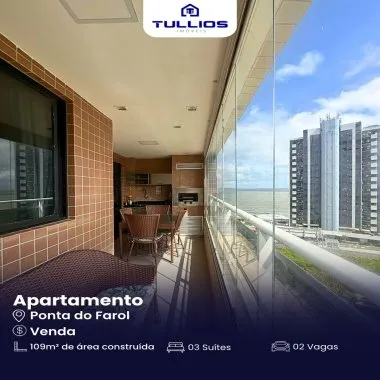 Apartamento de Alto Padrão na Ponta do Farol – Vista Mar Deslumbrante