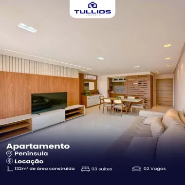 BELÍSSIMO APARTAMENTO DE ALTO LUXO PARA LOCAÇÃO NA PENÍNSULA