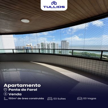 Apartamento vista mar, conforto e exclusividade na Ponta do Farol!