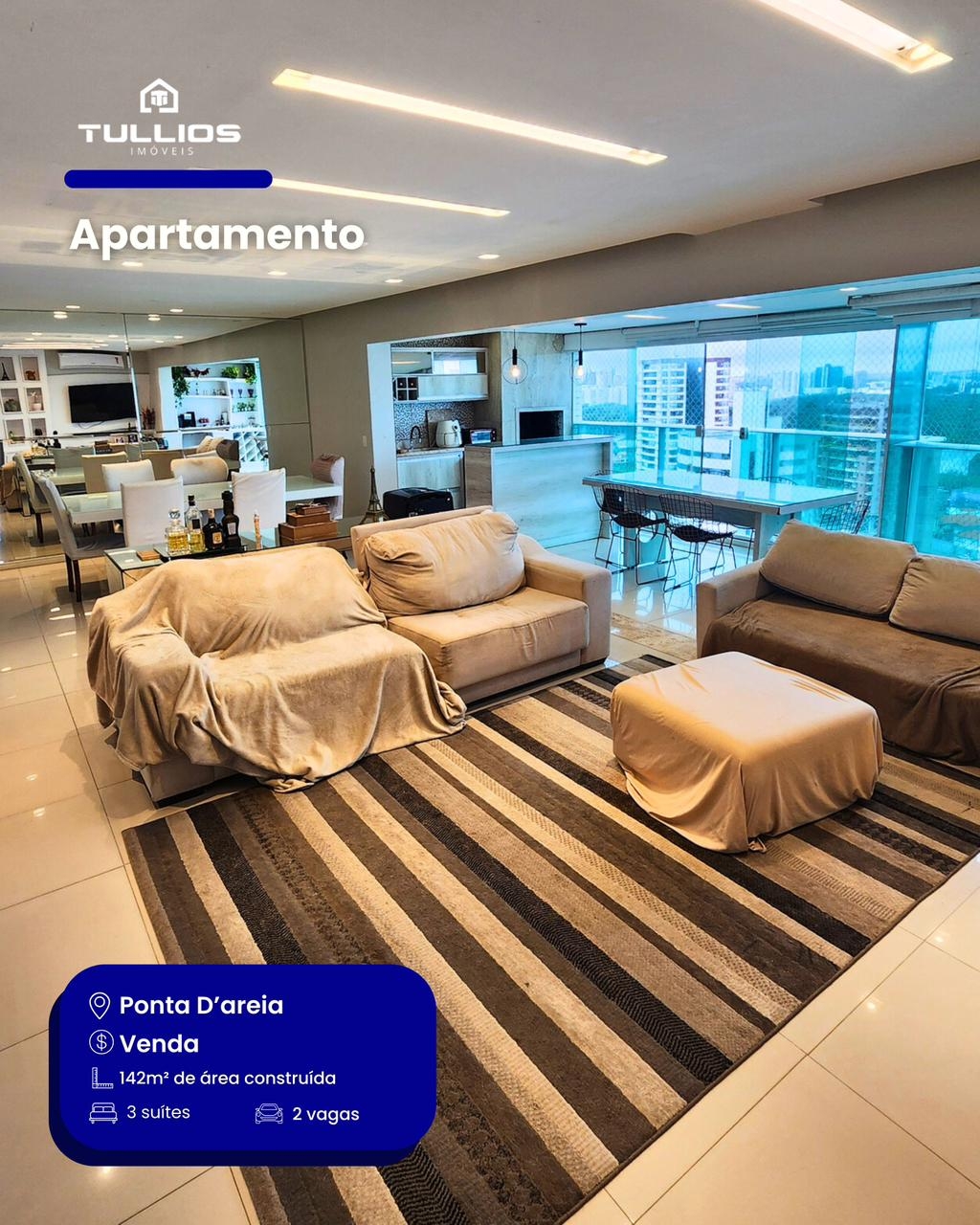 Vista de tirar o fôlego, andar alto e o padrão de conforto que você procura, na Ponta da Areia: